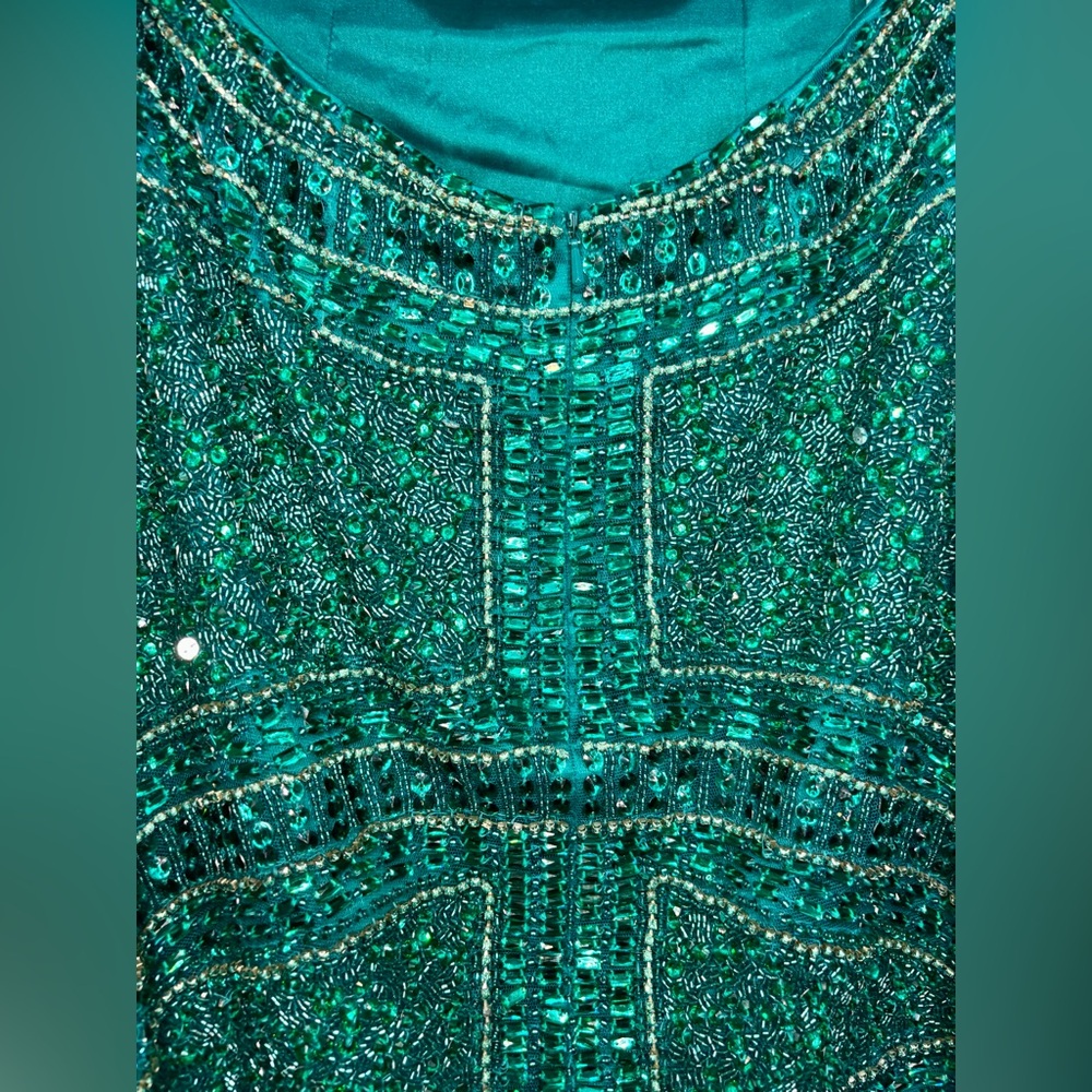 Sherri Hill size 2 emerald beaded cocktail dress - Picture 11 of 17